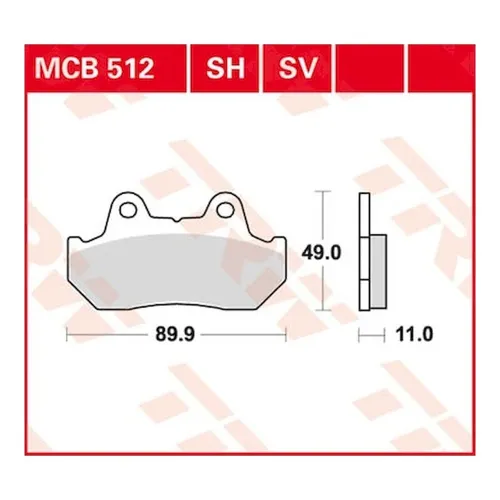 Scheibenbremsbeläge MCB512SV für Honda Motorrad