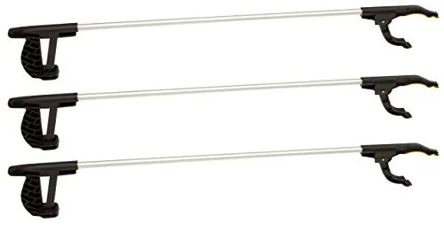 BigDean Greifzange 3x Greifarm 76 cm mit magnetischer Spitze Greifhilfe Müllgreifer Alu, Set 3-tlg., Greifer, Bück Freies aufheben von Kleinkram, Rutschfester Griff