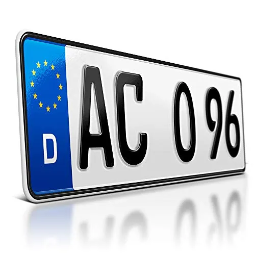 schildEVO 1 Kfz Kennzeichen | 400 x 110 mm | DIN-Zertifiziert – individuelles EU Wunschkennzeichen | PKW Nummernschild | kurzes Autokennzeichen | Auto-Schild | Fahrradträger & Anhänger | DHL-Versand