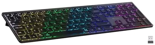 GeneralKeys Akku-Funktastatur mit Bluetooth, Scissor-Tasten, 7 Farben, QWERTZ