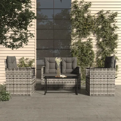 4-tlg. Garten-Lounge-Set mit Kissen in Grau – Modernes Design 2024