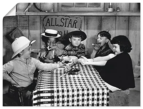 ARTLAND Wanddeko Poster & Kunstdrucke Wandposter 80 x 60 cm Film TV Kino Gang Gruppe Kinder Die kleinen Strolche 1935 Vintage Schwarz Weiß Filme T0HN