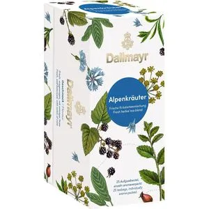 Dallmayr Tee Alpenkräuter, 25 Teebeutel, 50g - Kräutertee mit hochwertiger Aromaschutzumhüllung für harmonischen und erfrischenden Genuss. Ideal für Teeliebhaber, die Wert auf Qualität legen.