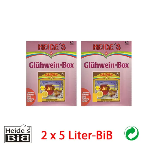 Glühwein Apfel-Zimt 9,5% Alc., 2 x 5 Liter-BiB - 2er-Pack