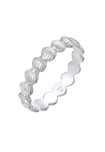 Elli Ring Damen Band Muscheln - Maritim in 925 Sterling Silber - Ringe für Damen, handgefertigter Silberring mit maritimem Design, perfekt für den Sommer und als Geschenkidee für besondere Anlässe.