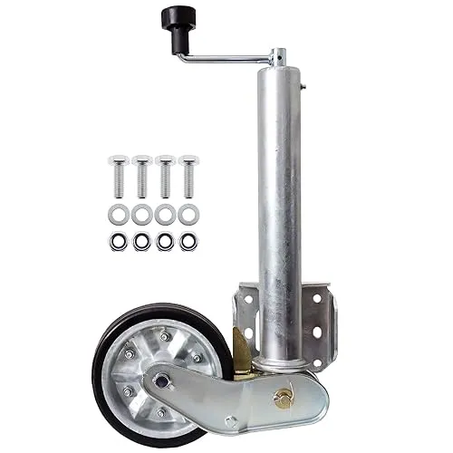 The Drive | Anhänger Stützrad 500KG | vollautomatik | Ø 60mm Rohr mit Anbauflansch | inkl. Anbausatz | Schwerlast mit erhöhter Tragfähigkeit | perfekt für Anhänger, Wohnwagen, Trailer