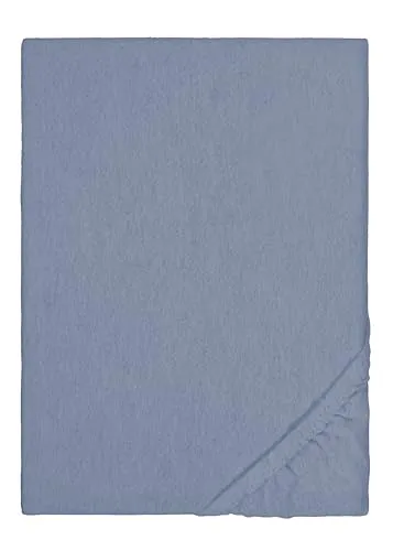 biberna 0841380 Spannbetttuch Melange-Flanell (Matratzenhöhe max. 22 cm) 1x 140x200 cm - 160x200 cm, blau