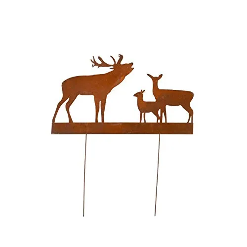 Gartenstecker Rost Hirschfamilie groß