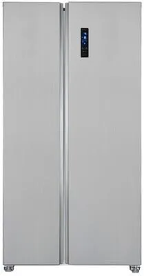 exquisit Side-by-Side SBS46-040E inoxlook - 177 cm hoch, 90 cm breit - Kühlschrank mit No-Frost Technologie und LED-Innenbeleuchtung, bietet großzügigen Stauraum von 291 l Kühl- und 148 l Gefrierfach für optimale Frische.