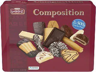 Lambertz Composition Gebäckmischung 1kg - Kekse & Kleingebäck, eine köstliche Mischung aus feinen Gebäcken für jeden Anlass, ideal zum Teilen oder Genießen.