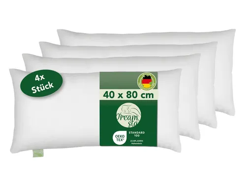 Dreamstar Microfaserkissen Eco, Kopfkissen in verschiedenen Größen - entwickelt in Deutschland, Füllung: Faserfüllung, Bezug: angenehm weiche Microfaser, Seitenschläfer, Rückenschläfer, Bauchschläfer, Set