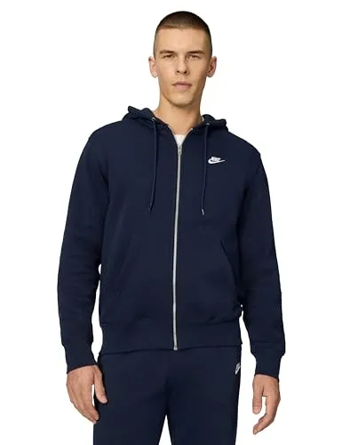 Nike Sweatjacke Club Bb Full-Zip - Klassische Sweatjacke mit durchgehendem Reißverschluss. Ideal für Sport und Freizeit, bietet sie hohen Tragekomfort und Wärme durch weiches Baumwollmischgewebe. Verstellbare Kapuze und praktische Taschen sorgen für Funktionalität und Stil.