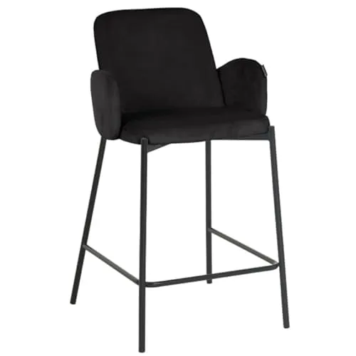 exitodesign Barhocker Gusto 52x54x94 cm - Gepolsterter Barstuhl Esszimmerstühle Stuhl Küche Küchenstühle - Bequem Praktisch Haltbares Material Zimmer Deko Wohnzimmer (Schwarz)