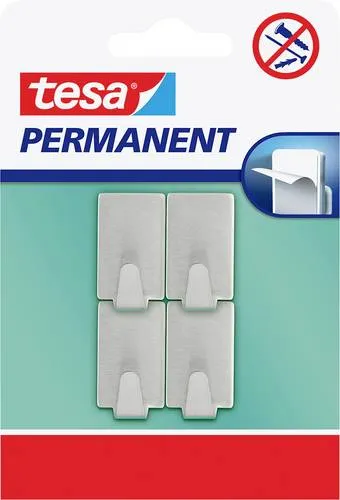 Tesa tesa Permanent Haken Rechteckig S Metall Inhalt: 1St. in grau von tesa