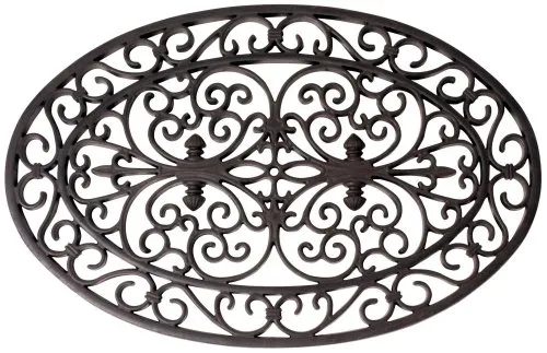 Esschert Design Gummi Fußmatte oval 70x46cm, RB05, Gummi, 70x44x1,5 -, schwarz