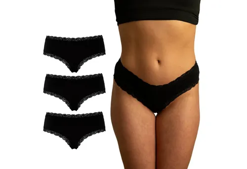 Benonetti Damen Unterhosen - Brazilian Style - 3er-Pack - Elegante Brazilian Slips aus weicher Baumwolle mit Spitzen-Details. Nahtloser Komfort und perfekte Passform für jeden Anlass. Hochwertige Materialien sorgen für ein angenehmes Tragegefühl – ideal für den Alltag und besondere Momente.