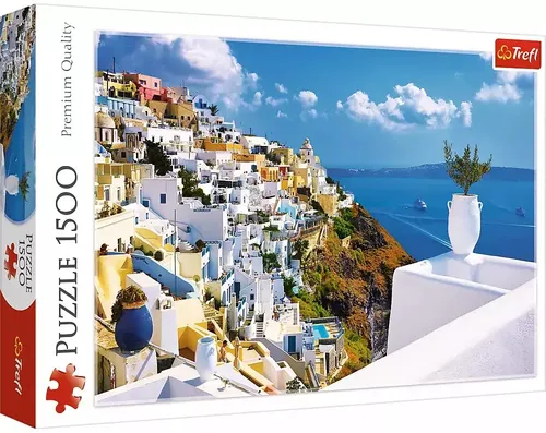 Trefl 916 26119 EA - 1500 Teile Puzzle Santorini Griechenland, hohe Farbsättigung und ideal für Entspannung und kreative Freizeitgestaltung