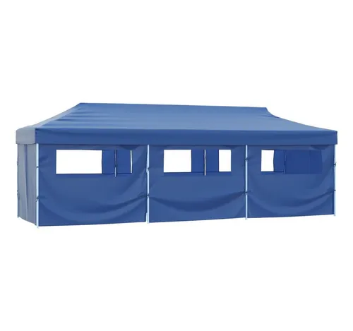 furnicato Faltbares Partyzelt 870x291x315 cm Blau mit UV- und Wasserbeständigkeit - Robustes und vielseitiges faltbares Partyzelt für Outdoor-Events. Ideal für Feiern, Märkte und Camping. Mit stabilem Stahlrahmen und 600D Oxford-Gewebe für zuverlässigen Schutz. Einfacher Aufbau und Lagerung.