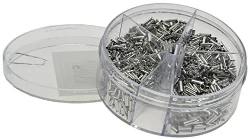 Aderendhülsen-Sortiment 1900teilig | 0,5-2,5mm² unisoliert | in Streudose | 5 Größen