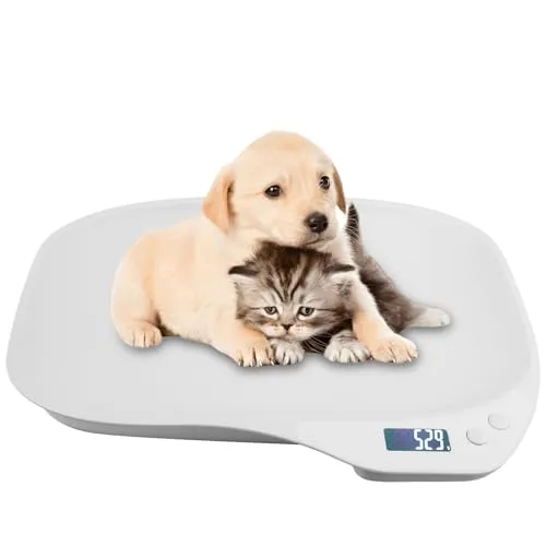 Tierwaage für Kleine Tiere, 15kg Digitale Kleine Tierwaage(g/oz/lb/ml), Küche Elektronische Futterwaage für Gemüse Obst, Gewichtswaage für Kätzchen Welpen Hamster Vögel Kaninchen Haustiere