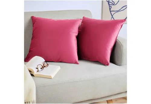 Blumtal 2er Set Kissenbezug 30x50 cm Pink - dekorativer Samt Kissenbezug mit verstecktem Reißverschluss, Kissenhülle für Zierkissen Deko-Kissen Polster Sofakissen & Couchkissen, waschbar