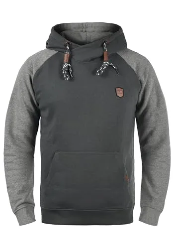 Indicode Toney Herren Kapuzenpullover Hoodie, Größe:M, Farbe:Grey Mix (914) - Kuscheliger Hoodie mit kontrastierenden Kordeln, Kängurutasche und nachhaltiger Baumwolle. Ideal für Freizeit, Sport oder als lässiger Begleiter im Alltag.