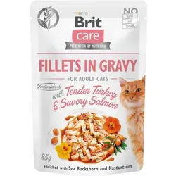 Brit Fillets in Gravy with Tender Turkey & Salmon | 24x 85g von Brit