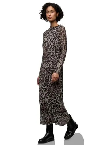 Street One Damen Mesh-Plissée Kleid - Elegantes Midi-Kleid mit grafischem Muster und Turtleneck. Lange Ärmel und angenehmer Tragekomfort machen es zum idealen Begleiter für besondere Anlässe.