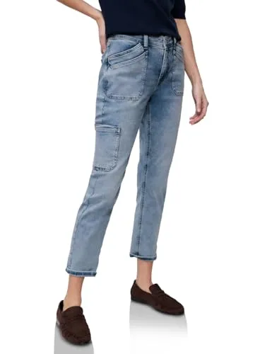 Street One Cargo Jeans Bleached Washed 28 in blau von Street One