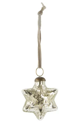 RIFFELMACHER & WEINBERGER Christbaumschmuck Riffelmacher Glasstern zum Hängen 8 cm 11050, Sil
