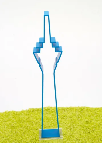 phil goods Ausstecher Ausstechform Rheinturm Düsseldorf himmelblau Kunststoff