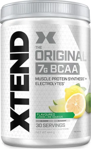 XTEND The Original BCAAs Lemon Lime - 444 g - Nahrungsergänzungsmittel mit 7 g BCAAs im optimalen Verhältnis 2:1:1, unterstützt Muskelwachstum und schnelle Erholung während des Trainings, zuckerfrei und kohlenhydratfrei.