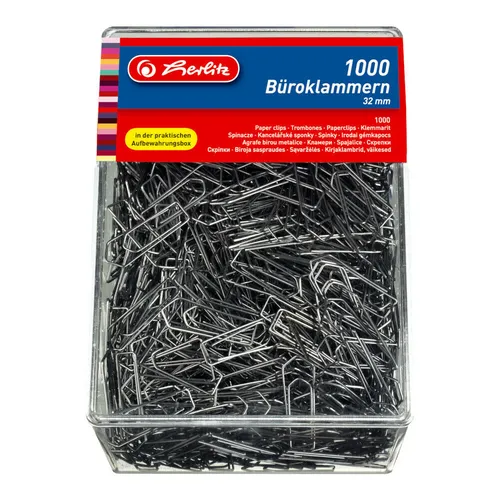 1.000 Herlitz Büroklammern / 32mm / verzinkt von herlitz