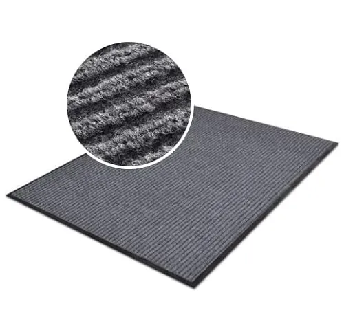 ZOLTA Türvorleger Sauberlaufmatte Schmutzfangmatte Fußmatte Fußabstreifer für Haustür Innen und Außen Gestreifte (Grau, 90 x 150 cm)