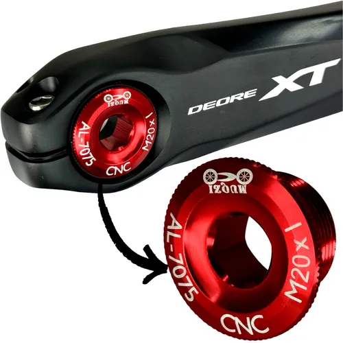 F26 SL M20x1 Fahrrad MTB Rennrad Alu Kurbelschraube Hollowtech II Shimano Rot