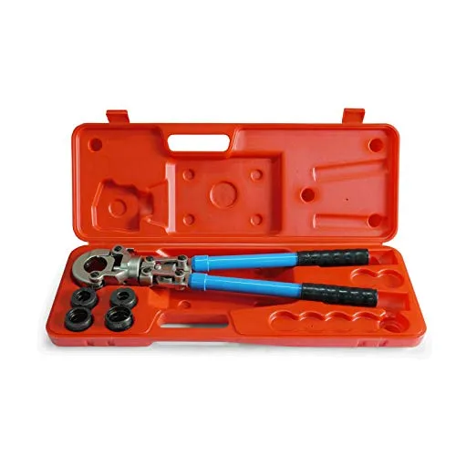 Pipetec Pressfitting Zange 16/20/26/32 mm - Crimpzangen für Pressfittinge - Made in Germany, mit einer Hebellänge von 53-75 cm und einem Pressdruck von 4 Tonnen für effizientes Arbeiten.