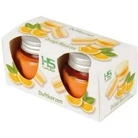 HS Candle Duftkerze Macaron Kerzen 2er Pack Orange in orange von HS Candle