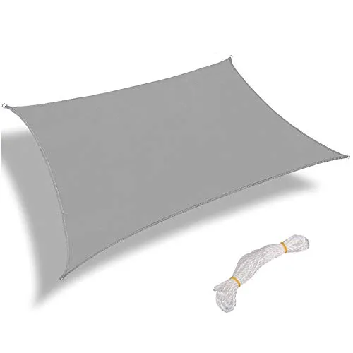 Warooma Sonnensegel, 2,4 m x 2,4 m, mit Seil, rechteckig, Sand, UV-beständig, für gewerbliche Anwendungen, wasserfest, für Außenanlagen und Aktivitäten