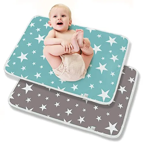 Stück Baby Wickelunterlage, Waschbar Säugling Wickelunterlage für Babys und Kleinkinder, Wasserdicht Atmungsaktiv Wiederverwendbare Wickelauflagen Changing Mat für Haustiere Female Elderly,50x70cm 2
