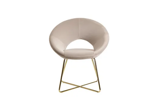 FINEBUY Esszimmerstuhl FB23306 - Gepolsterter Samtstuhl in Beige - Moderne Polsterstühle für Esszimmer, mit elegantem Samtbezug und robustem Gestell, ideal für stilvolle Wohnräume und maximalen Komfort.