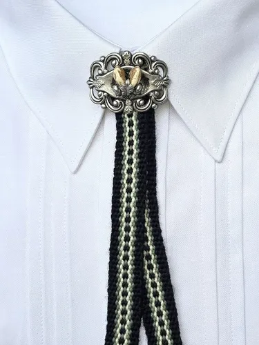 Moschen-Bayern Trachtenkrawatte Herren Schwarz Braun - Sonstige Accessoires, elegante Trachtenkrawatte aus 100% Polyester, ideal für festliche Anlässe und im klassischen Stil.