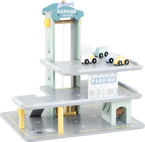 GOPLUS 3-stöckiges Garage-Spielset mit Aufzug und Helikopterlandeplatz