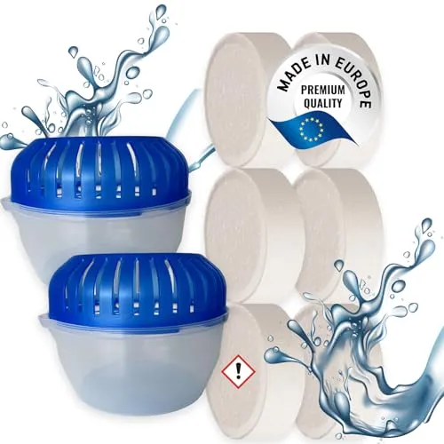 6x 450g Luft-Entfeuchter Granulat Tabs Nachfüllpack INKL. 2x Raumentfeuchter Box ohne Strom