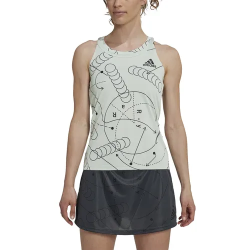 adidas Performance Tennis-Tank Club Graphic Damen - T-Shirt & Bluse mit auffälliger Allover-Grafik und Racerback-Design für optimale Bewegungsfreiheit. AEROREADY Technologie sorgt für ein trockenes Tragegefühl, 100% recycelte Materialien unterstützen Nachhaltigkeit.