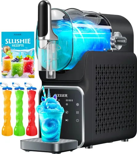 KESSER® Slush Maschine für zu Hause - 2L Slush Ice Maker mit 6 Programmen - Erstellen Sie in nur 25 Minuten bis zu 2 Liter erfrischendes Slush Ice oder Cocktails! Mit Selbstreinigungsfunktion und spülmaschinengeeigneten Teilen für einfache Reinigung und vielseitigen Genuss.