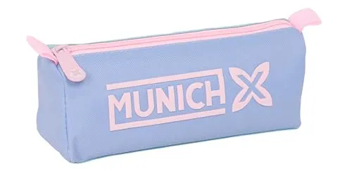 safta München Melow Federmäppchen mit Reißverschluss und Fach, für Kinder, ideal für Kinder im Schulalter, bequem und vielseitig, Qualität und Widerstandsfähigkeit, 21 x 7 x 8 cm, Blau/Himmelblau