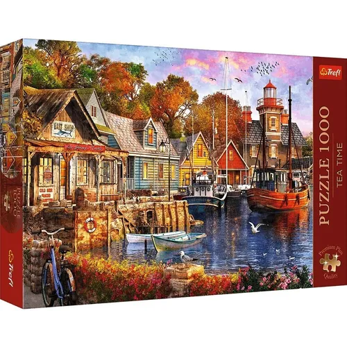 Tea Time: Seaside Harbour - 1000 Teile Puzzle, detailreiche Landschaftsaufnahme für kreative Dekoration und entspannende Stunden