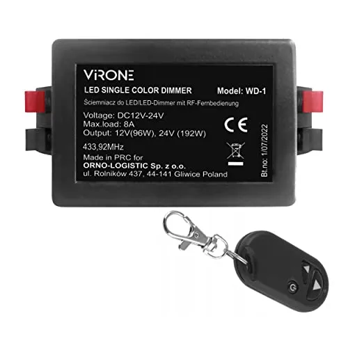 Virone WD-1 Dimmer für Led Lampen 12-24VDC RF mit Fernbedienung