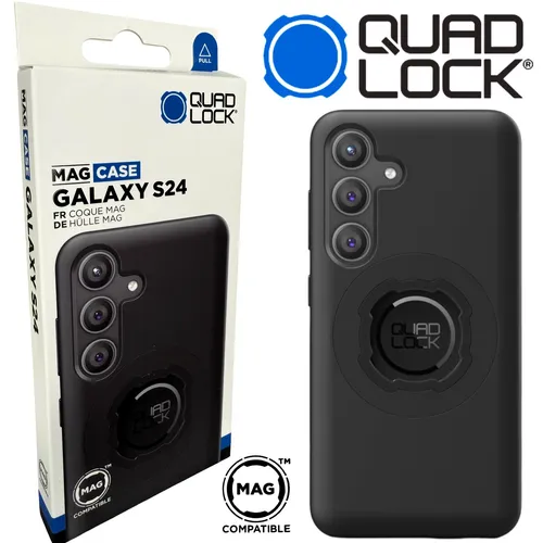 QUAD LOCK MAG Case Handy Schutz Hülle für Galaxy S24 - Stylische und robuste Handyhülle mit praktischem Mag-Ring für einfaches Anbringen. Ideal für den täglichen Gebrauch und optimalen Schutz.