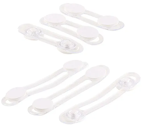 AGT Kindersicherung: 6er-Set Flexible Kinder-Sicherungen f. Türen & Schubladen, transparent (Kindersicherung für Schranktüre, Kinderschutz für Badmöbel, Fenster, Schublade)